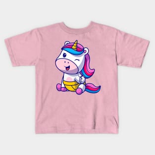 Cute Baby Unicorn Cartoon Kids T-Shirt